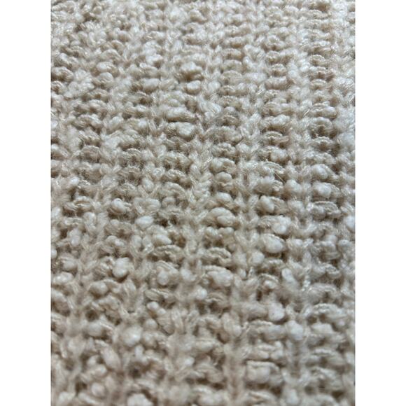 Anthropologie Moth Chunky Knit Swing Sweater in Cream Zipper Accent Alpaca Sz L - Picture 8 of 10